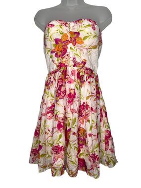 Speechless Strapless Mini Dress Size 7 Cute Retro Floral Style Summer Party